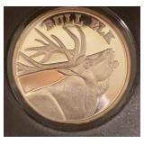 North American Bull Elk .999 fine silver coin