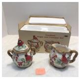 New Cardinal Christmas Cream & Sugar Set
