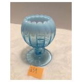 Blue Opalescent Glass Bowl