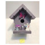 Handmade Cedar "purple" Birdhouse 9x7.5