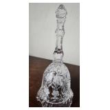 Crystal Bell with Etched Flowers 8.5"