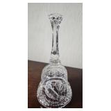 Crystal Bell Etched Birds Germany 1980s 8"