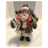 Santa with List, 10" tall,  Fabric Mache
