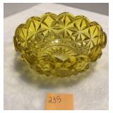 Vintage Yellow Pressed Candy Dish