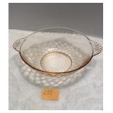 Vintage Pink Glass Serving Bowl