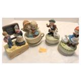 School Days Vtg Porcelain Musical Figurine