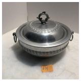 Vtg Aluminum Covered Serving Dish