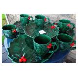 Lefton Hollyberry Plates & Cups 9" plates