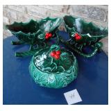 Lefton Hollyberry Damage Lot 2 sleighs & candy
