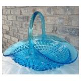 Tiara Indiana Glass Aqua Blue  Basket