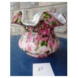 Fenton Vasa Murrhina Rose Green 4" Vase