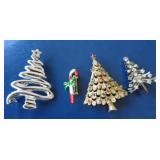 Vtg Christmas Brooches