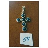 750 18k Saphire Cross Pendant .81g