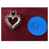 10k Double Heart Diamond Pendant 1.5g