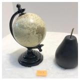 Pear & World Globe - Pear 6" World Globe 9"