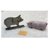 Vtg Cast Iron Piggy Bank