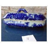 Victoria Ware Ironstone Flow Blue Trinket Box