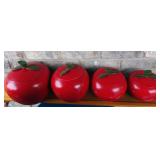 Vtg Aluminum Apple Canister Set 1965