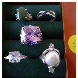 Silver Tone Ring lot Various Sizes