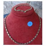 Snail Link Necklace & Bracelet (.925)  33.1g