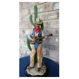 Cowboy and Cactus Statue 17.5"