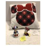 Mickey & Minnie Mouse Figurines & Pillow