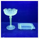 Glass Dessert Cup and Butter Dish (?)