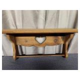 Heart Wooden Shelf with Towel Holder