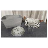 Fabric Basket (2), Clock and Calorie Jar