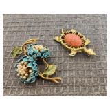 Pendants Flower and Turtle 2"