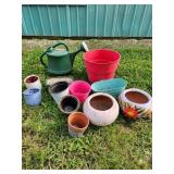 Various Flower Pots Metal, Clay and Plastic