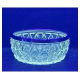 Glass Bowl with Silver-Toned Rim