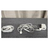 Apple Charger, Headphones and Cube