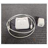 Apple Charger, Headphones and Cube