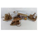 Metal Copper Tone, Ships,Cannon & Bridge