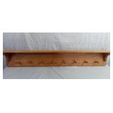Oak Wooden Shelf & Coat Rack