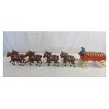 Cast Iron Budwiser Team & Wagon