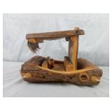 Hand Crafted Wooden Fred Flintstone Car