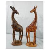 Vintage Hand Carved Giraffe Figurine's