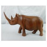 Hand Carved Wooden Rhinoceros