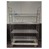 Rolling Wire Metal Shelving Unit