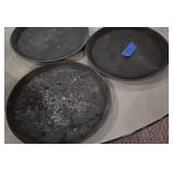 Three 14 Inch Heavy Duty Plastic Serving Trays