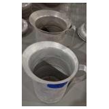 Two Vintage 2 Gallon Aluminum Measuring Pitchers