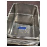Five Full Size Stainless Steel Pans