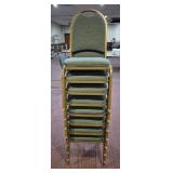 Eight MTS Metal & Cloth Banquet Chairs