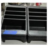 Two Heavy Plastic Commercial Silverware Trays