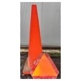 Traffic Safety Cone & Slow Moving Vehicle Sign
