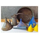 Galvanized Oil Pan, Oil Can & Funnels