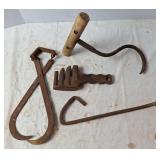 Chain Breaker, Hay Hook, Meat Hook &  Ice Tongs