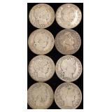 (8) Barber Silver Quarters
